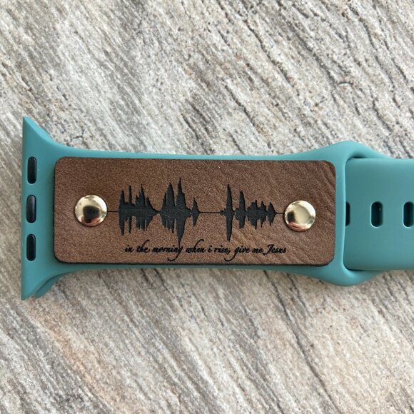 In The Morning When I Rise, Give Me Jesus Soundwave Band For Apple Watch - Teal - Picture 3 of 3
